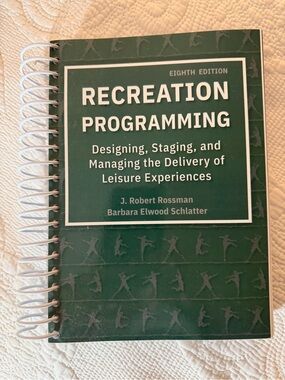 Recreation Programming Spiral-Bound Textbook 8th Edition Brock University